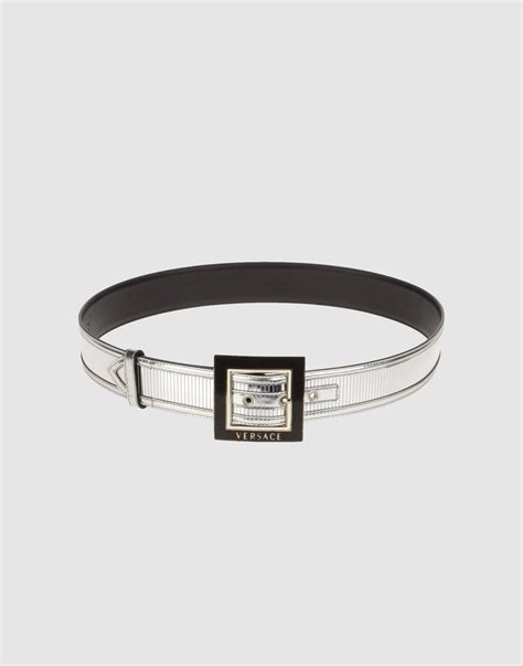 white and silver versace belt